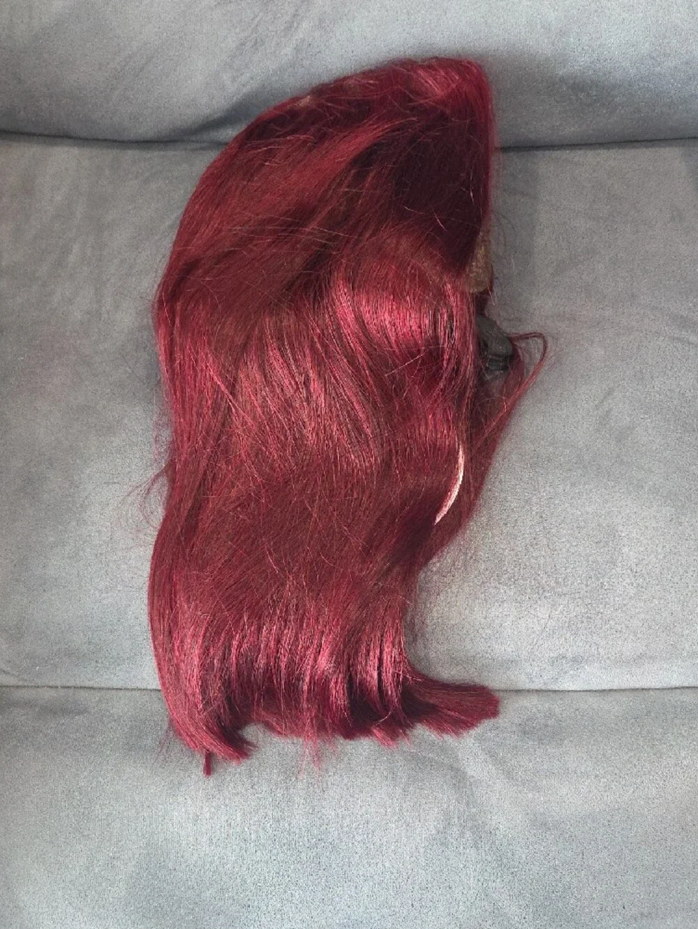 Straight Bob Wig Human Hair 99J Burgundy, 300% Density HD Lace